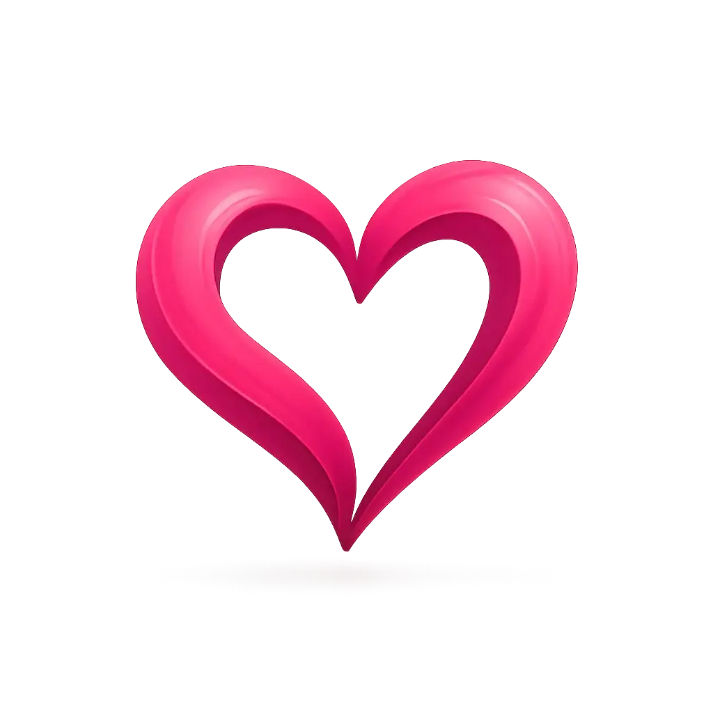 Modern Heart Logo template with pink ribbon strokes