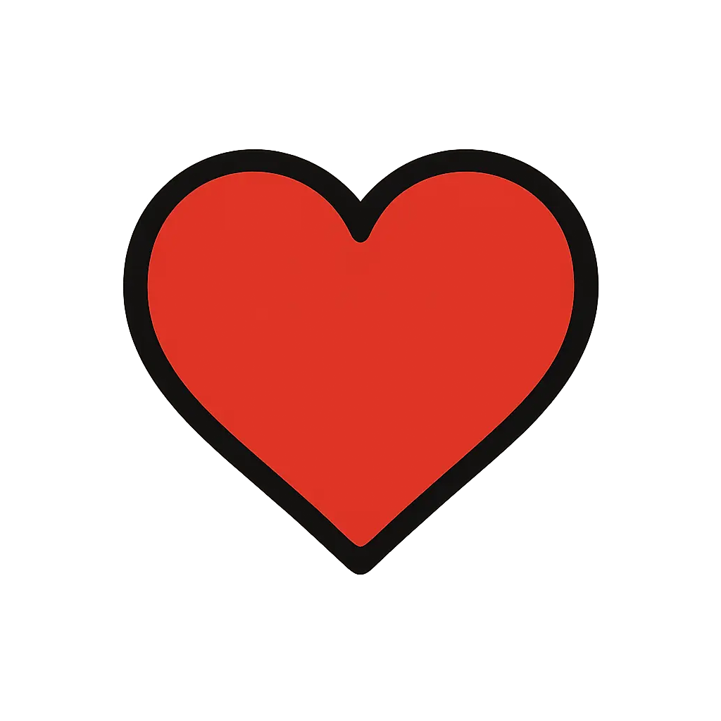 Heart Logo template featuring a red minimalist heart design