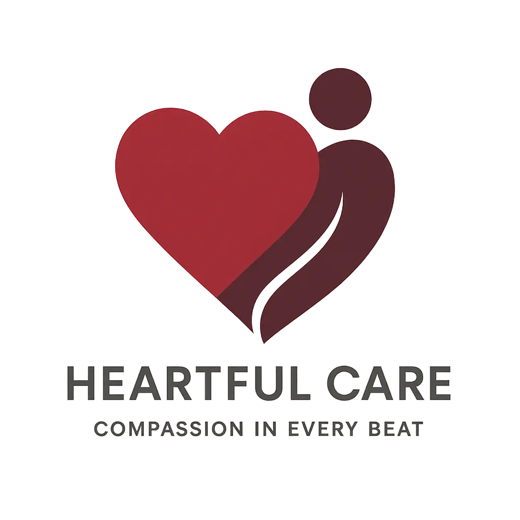 Heart Logo template with abstract human and tilted heart