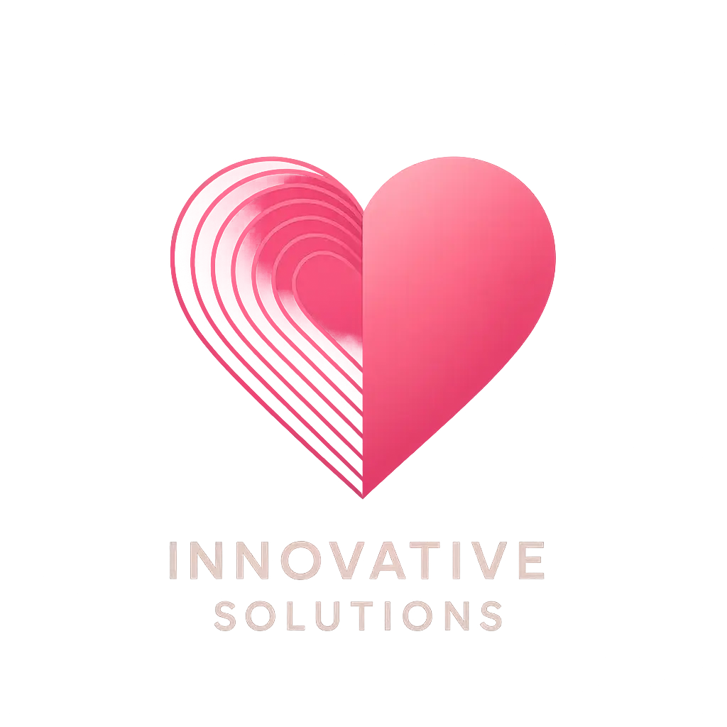 Heart Logo template with split pink geometric design and modern typography