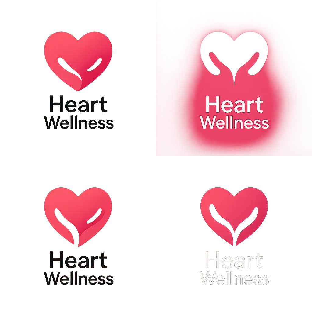 Heart Logo template with hands and modern design