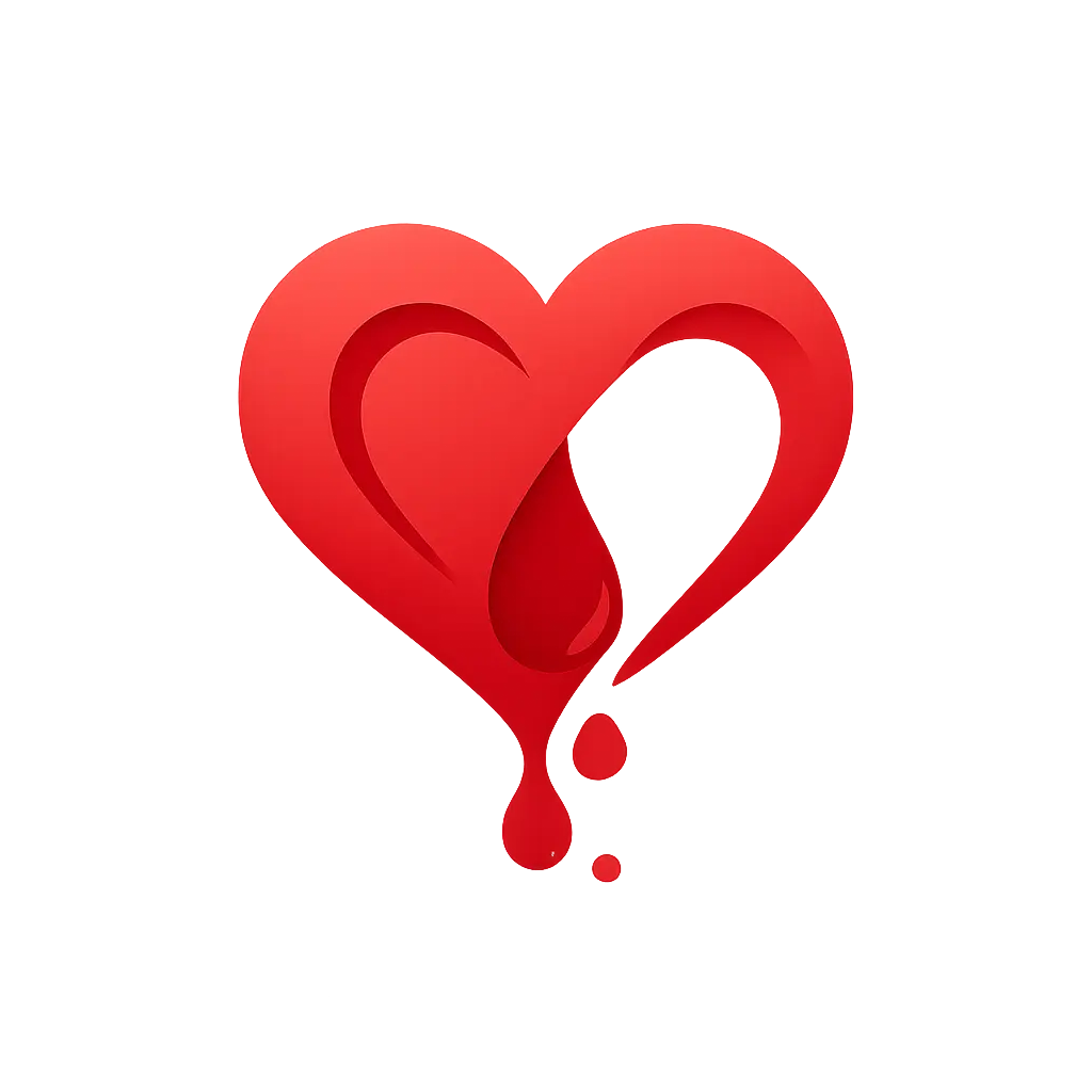 Heart Logo template with drops symbolizing love and care