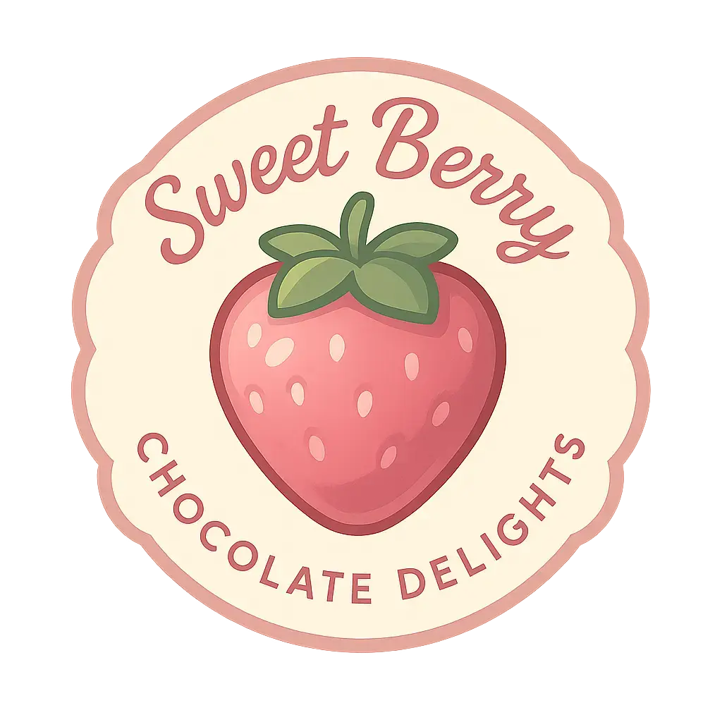Heart Logo template with pink strawberry and 'Sweet Berry' text