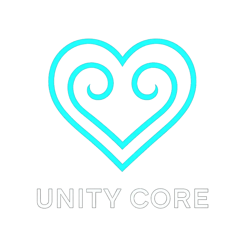 Modern Heart Logo template with spiral curves and bold text