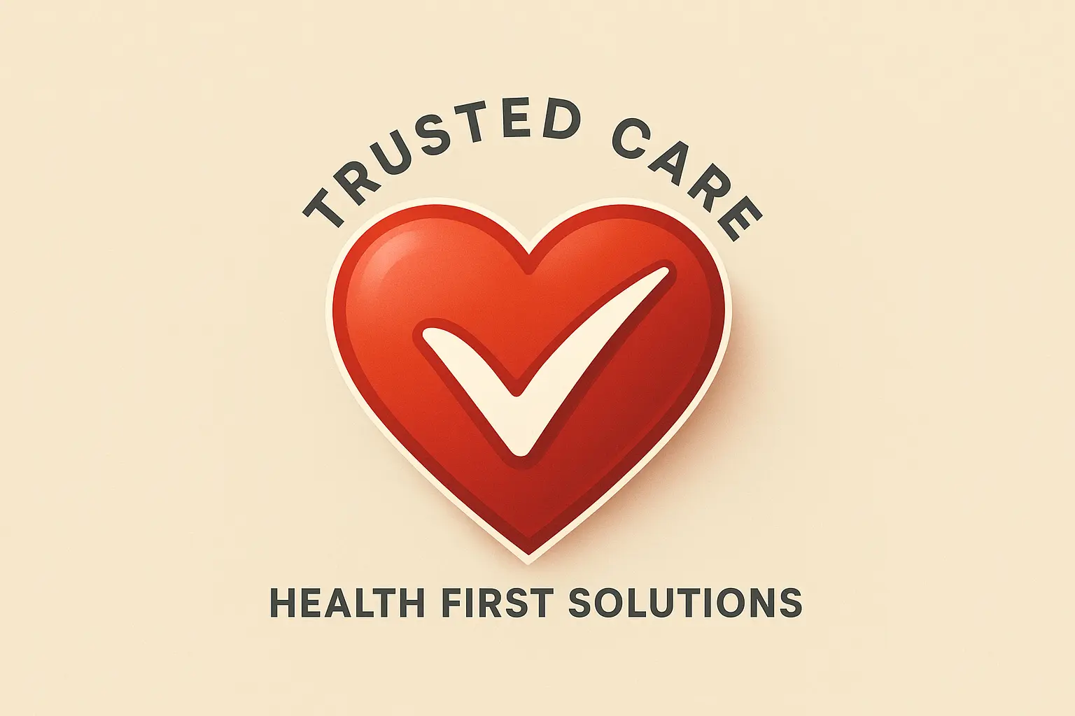 Heart Logo template with folded red ribbon design