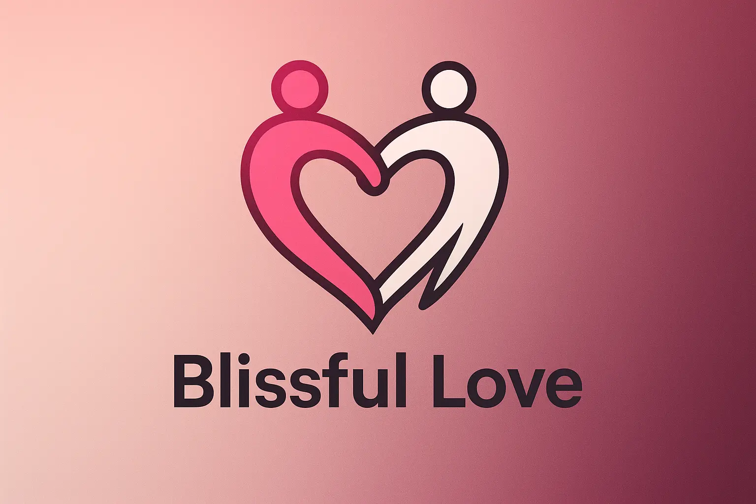 Heart Logo template with glossy pink heart and modern typography