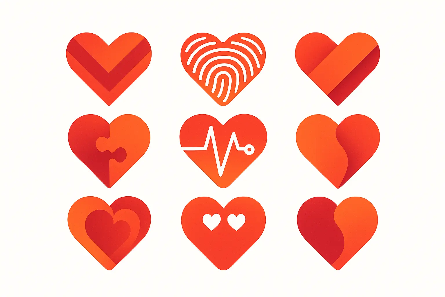Heart Logo template with gradient design and bold typography