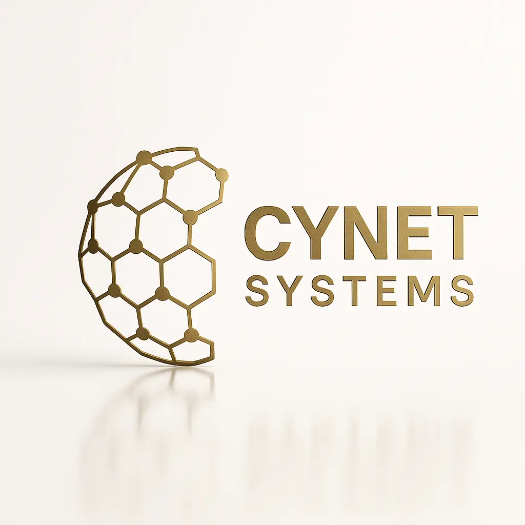 Technology Logo template with gold hexagonal digital sphere