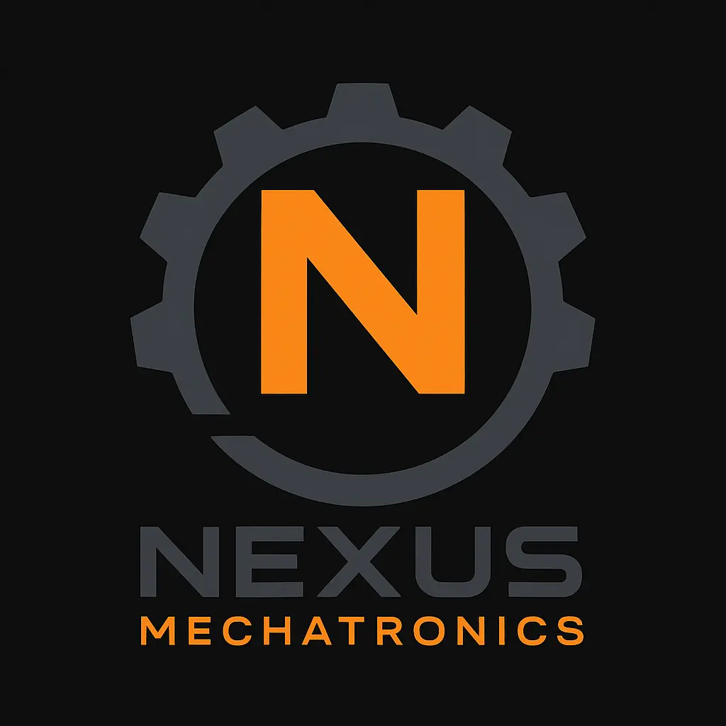Technology Logo template with gear and bold orange text