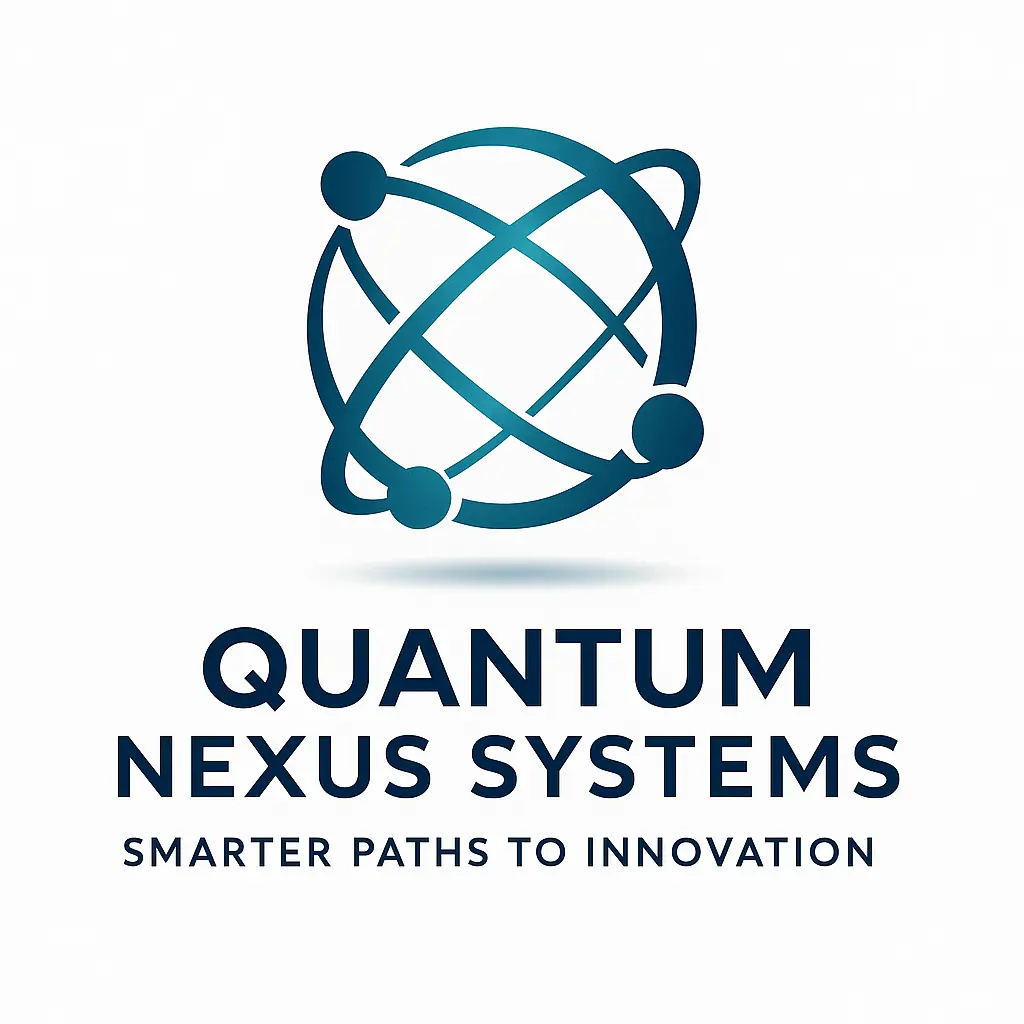 Technology Logo template with abstract orbital network design