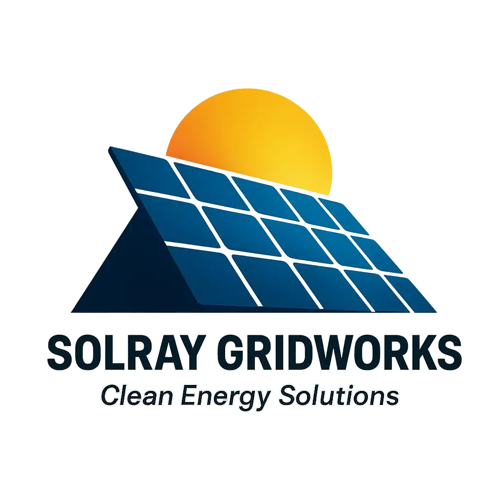 Technology Logo template with sun and solar panel