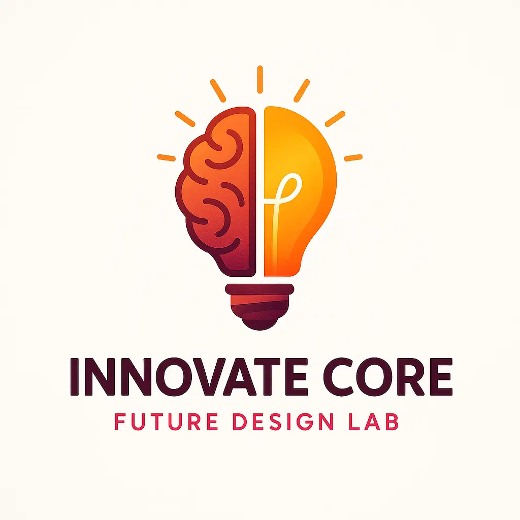 Technology Logo template with brain-lightbulb hybrid symbol