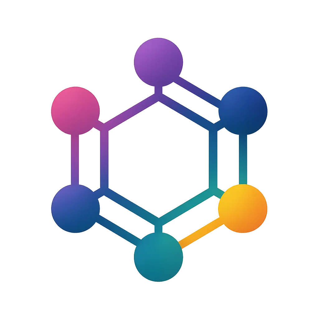 Colorful hexagonal network Technology Logo template
