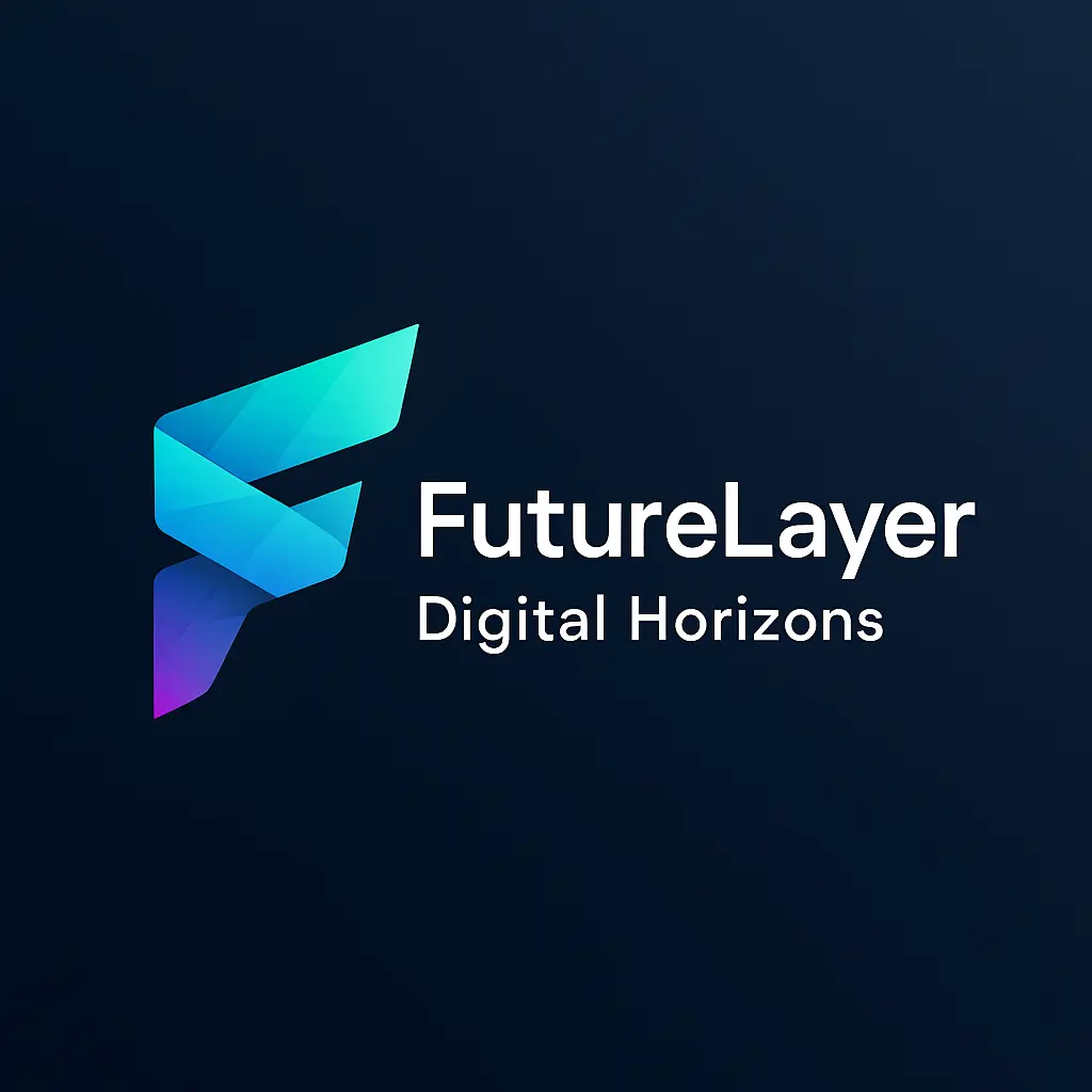 Technology Logo template with abstract folded ribbon F design