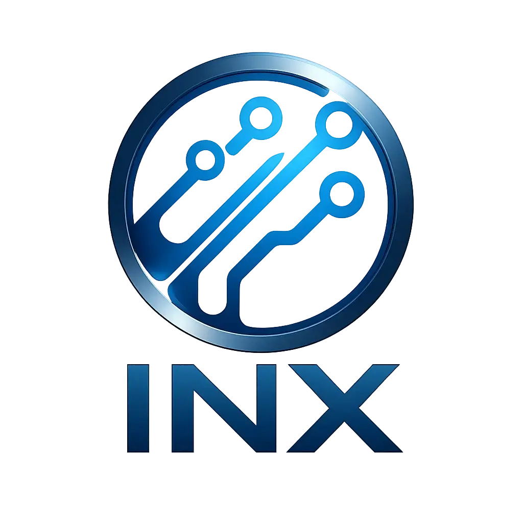 Technology Logo template with abstract digital circuit and custom lettering