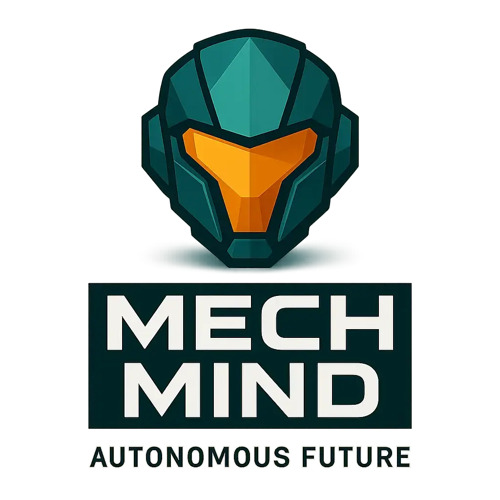Technology Logo template with robotic helmet and bold typography