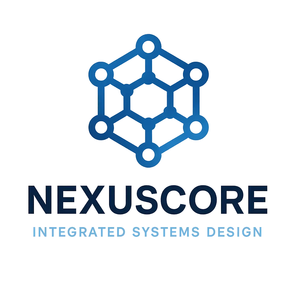 Technology Logo template with hexagonal network design