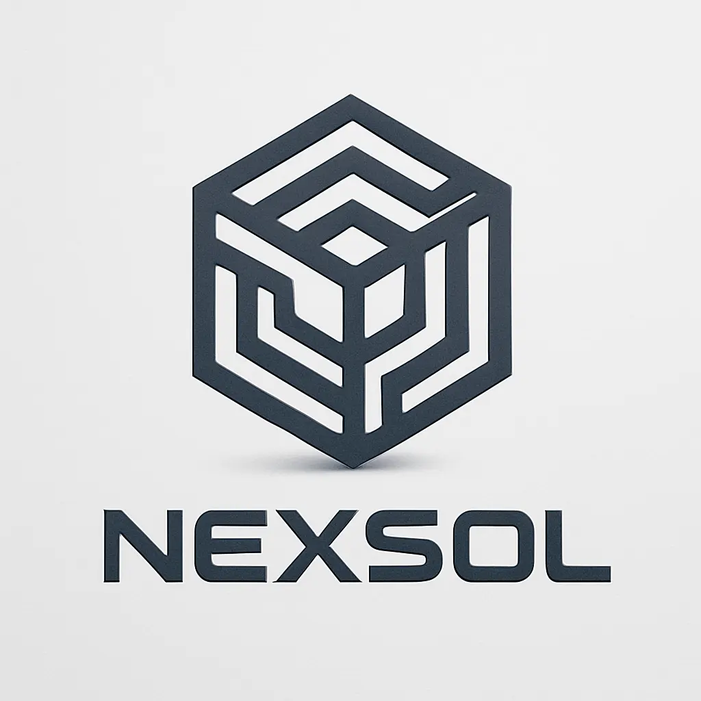 Technology Logo template with hexagonal cube and modern font
