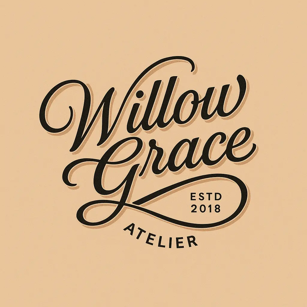 Elegant Typography Logo template with flowing script and badge layout