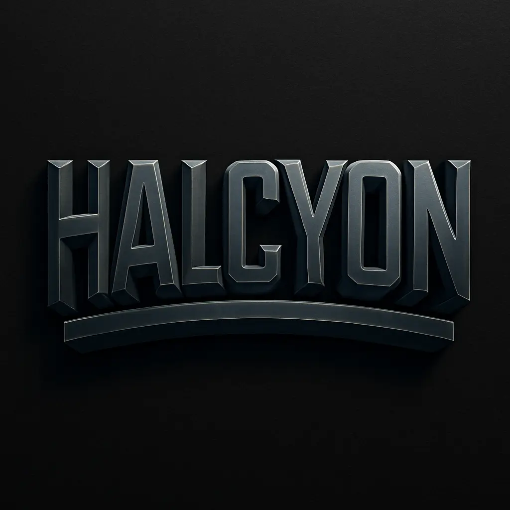 Bold 3D Typography Logo template with metallic gradient