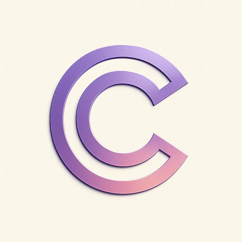 Typography Logo template with geometric 'C' in purple and pink gradient