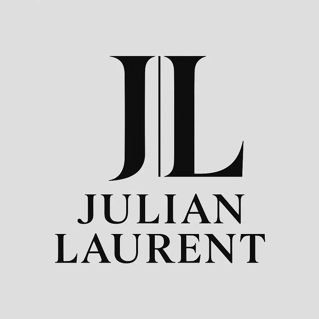Elegant serif Typography Logo template with mirrored initials