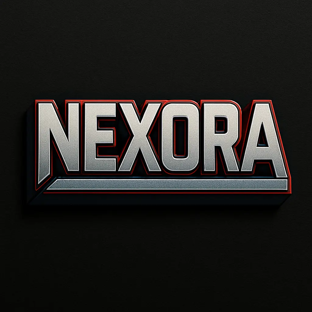 Bold 3D Typography Logo template with metallic gradient