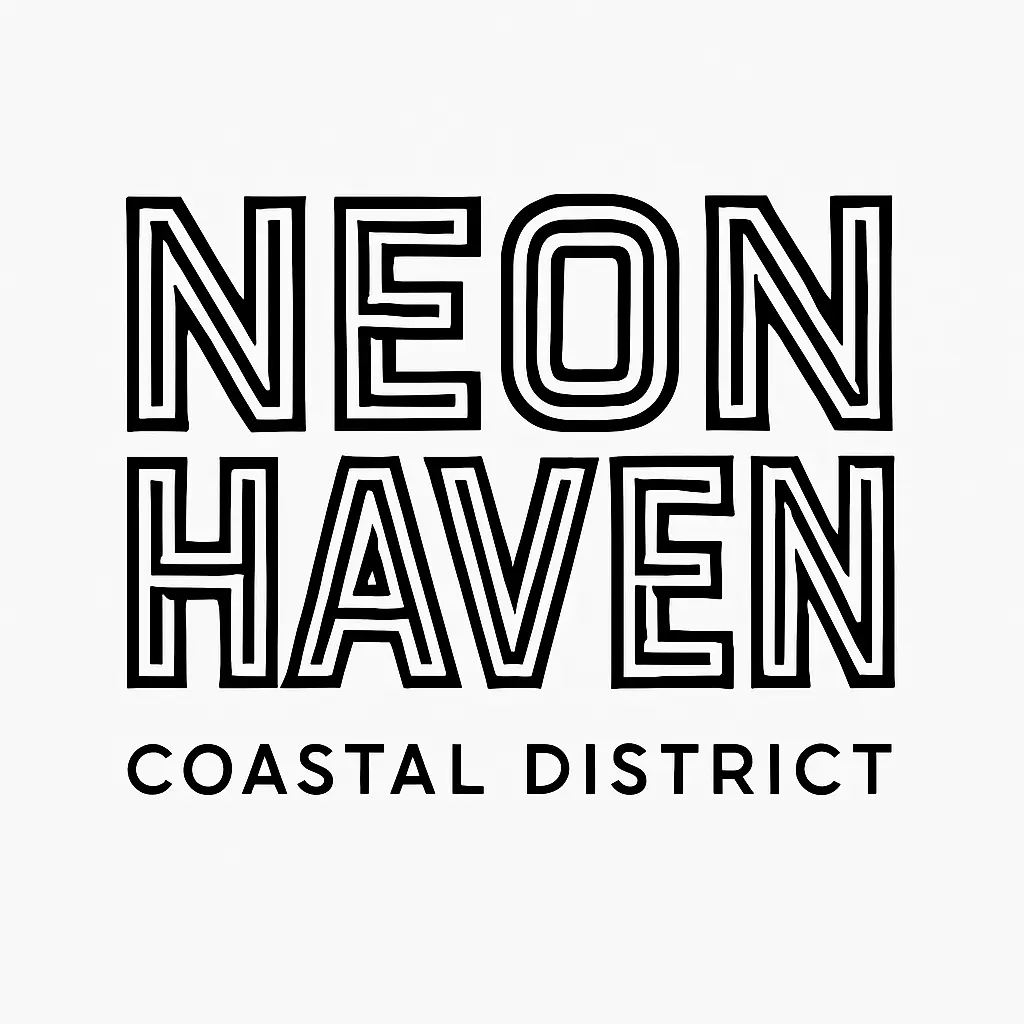 Bold geometric Typography Logo template with outlined lettering