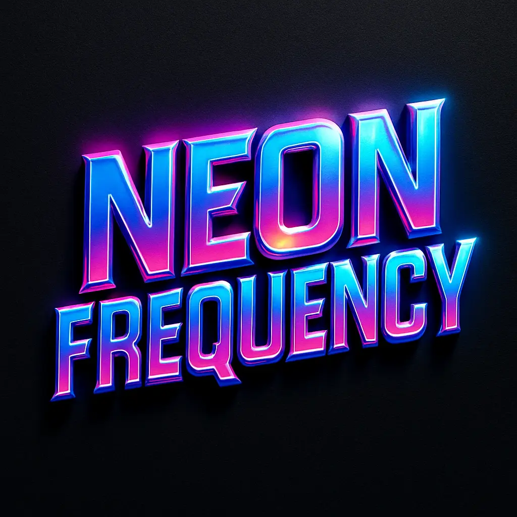 Bold 3D Typography Logo template with neon gradient glow