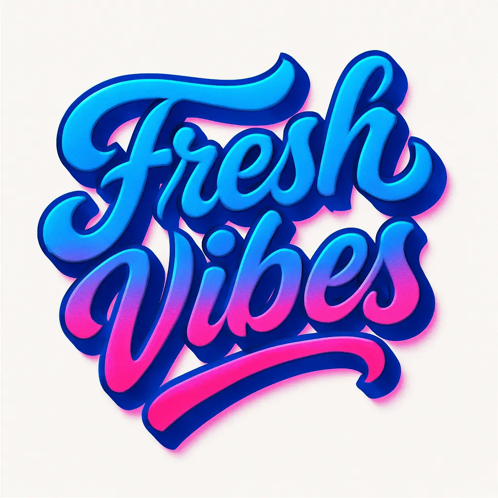 Typography Logo template featuring bold 'Fresh Vibes' with vibrant colors