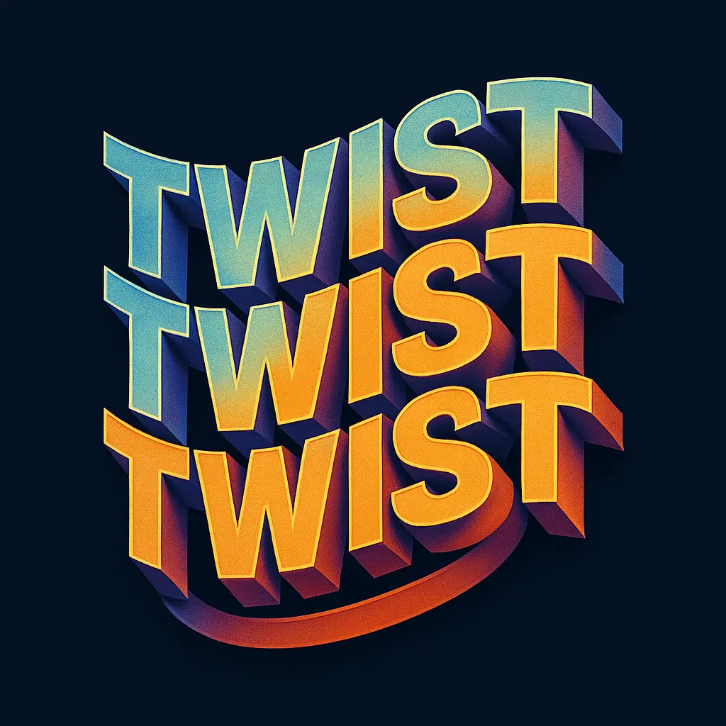 Bold 3D Typography Logo template with colorful gradient text