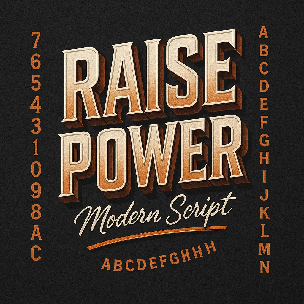 Bold Typography Logo template with 3D text and copper tones