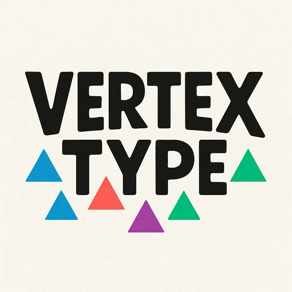 Playful geometric Typography Logo template with triangles.