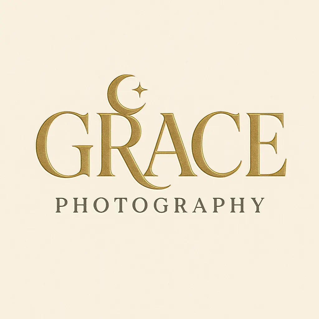 Typography Logo template for Grace Photography with elegant serif style