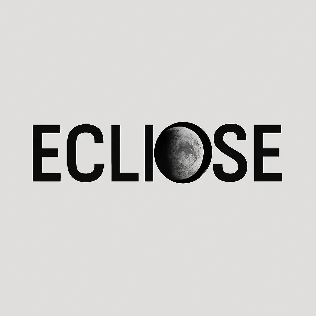 Minimalist eclipse-themed Typography Logo template design
