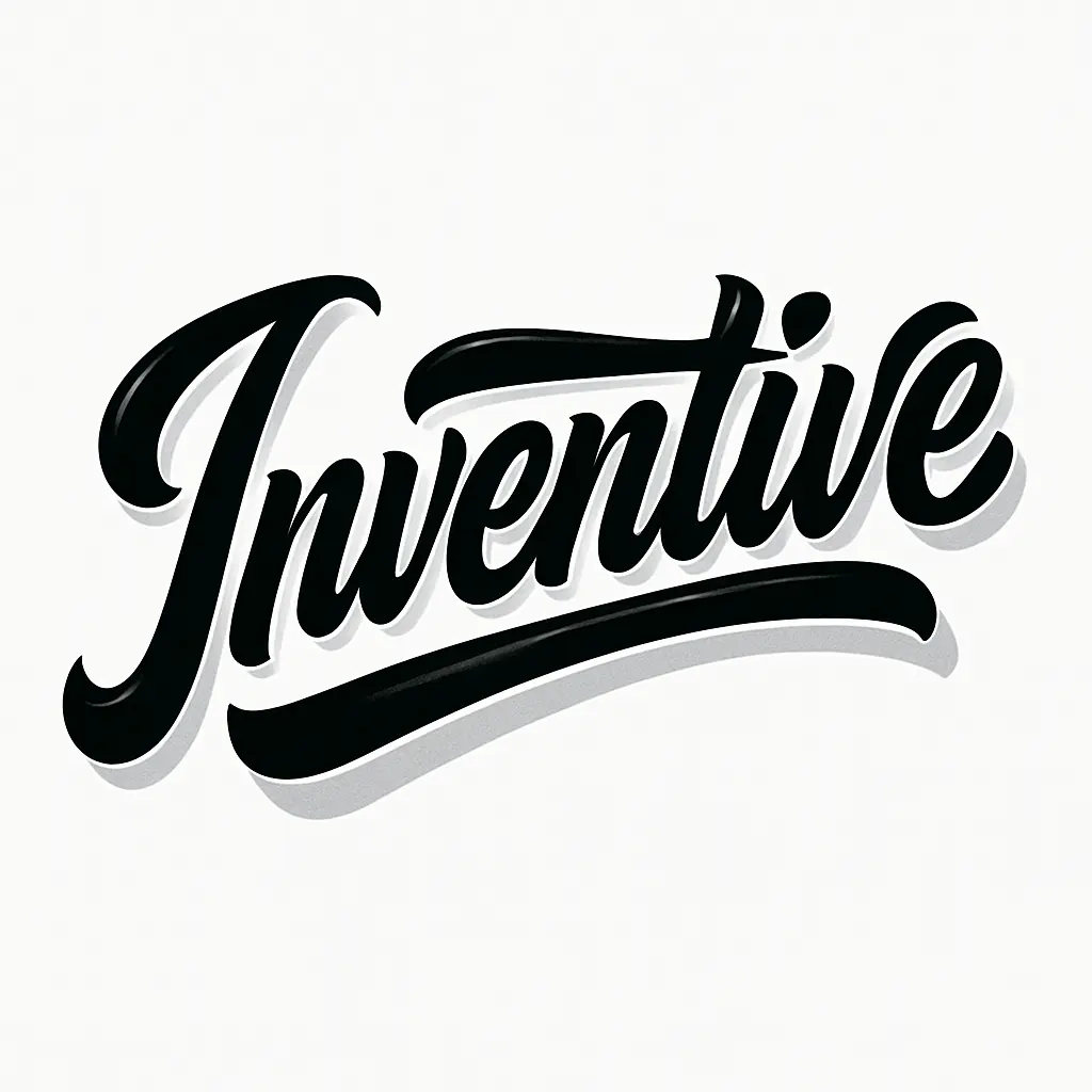 Inventive bold script Typography Logo template with shadow