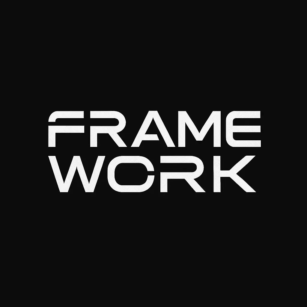Futuristic Typography Logo template with geometric white letterforms