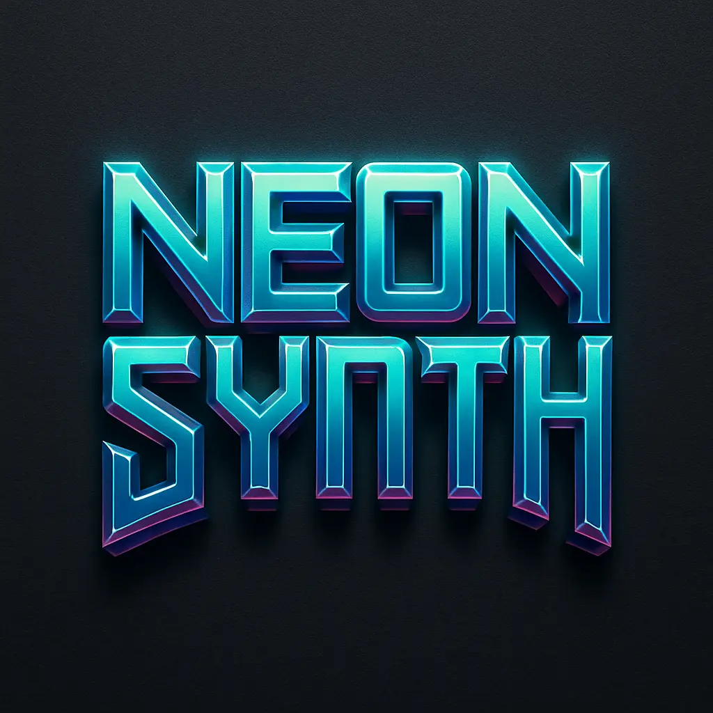 Futuristic Typography Logo template in neon 3D style