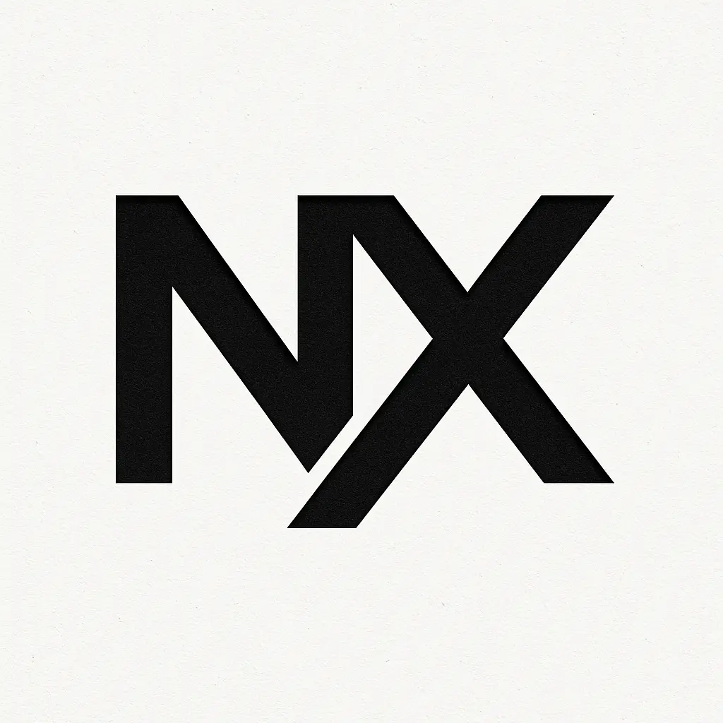 Bold geometric Typography Logo template with mirrored initials