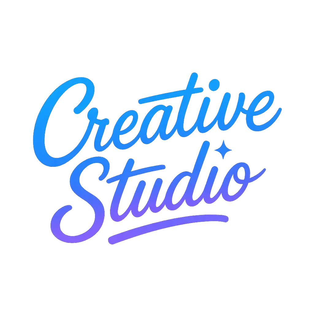 Typography Logo template with electric blue and purple duotone