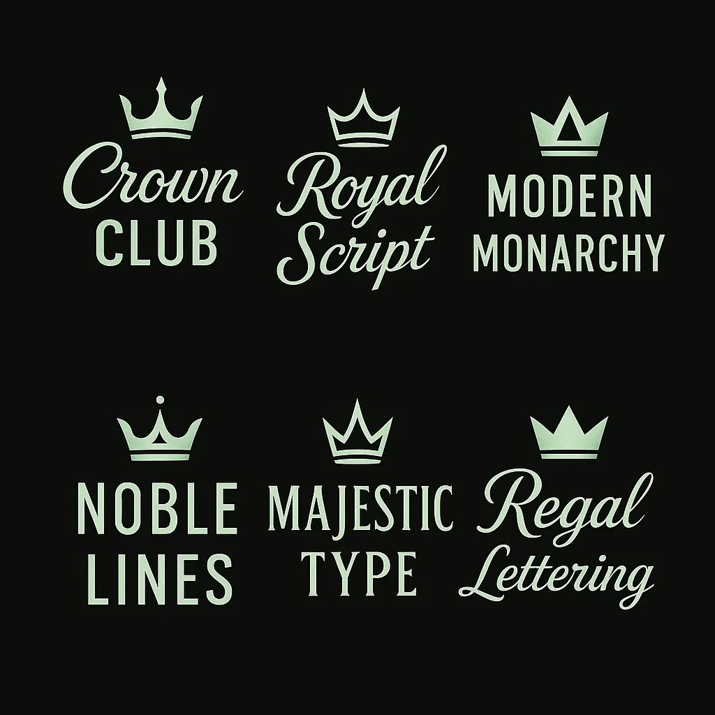 Typography Logo template with crowns and elegant text styles