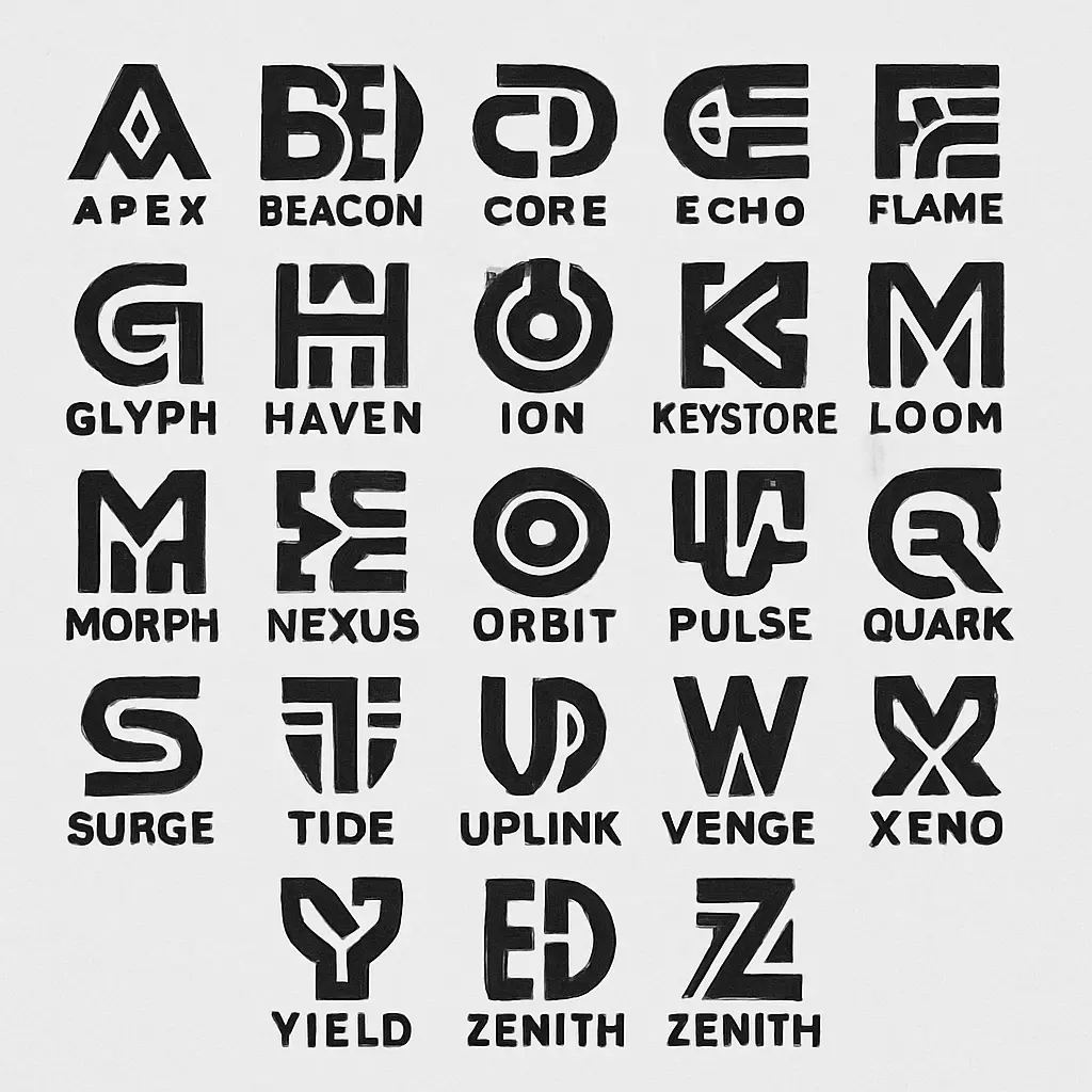 Creative phonetic Typography Logo template with stylized letterforms