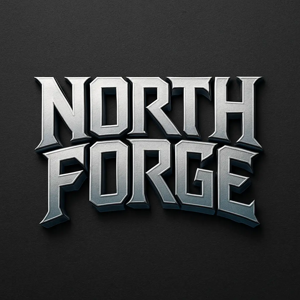 Bold 3D Typography Logo template with metallic styling
