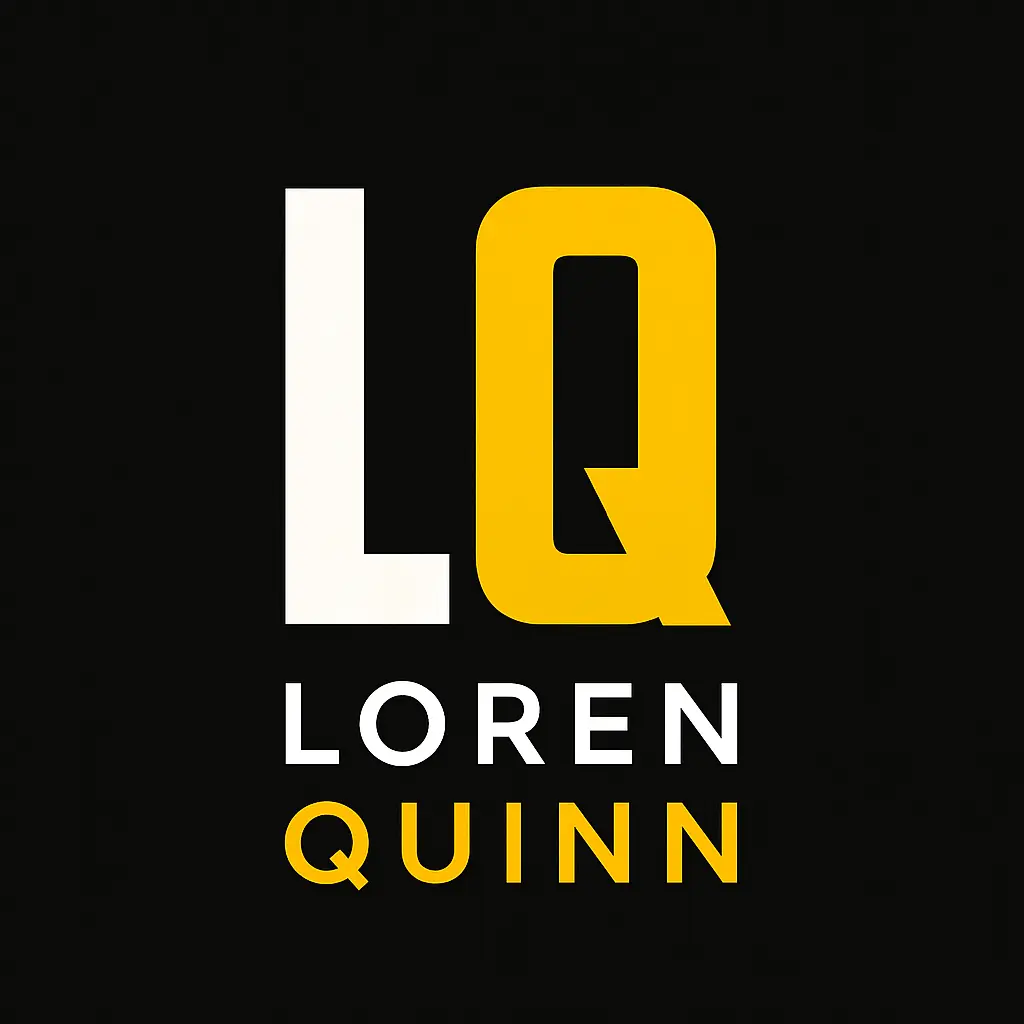 Bold LQ Typography Logo template with split color design