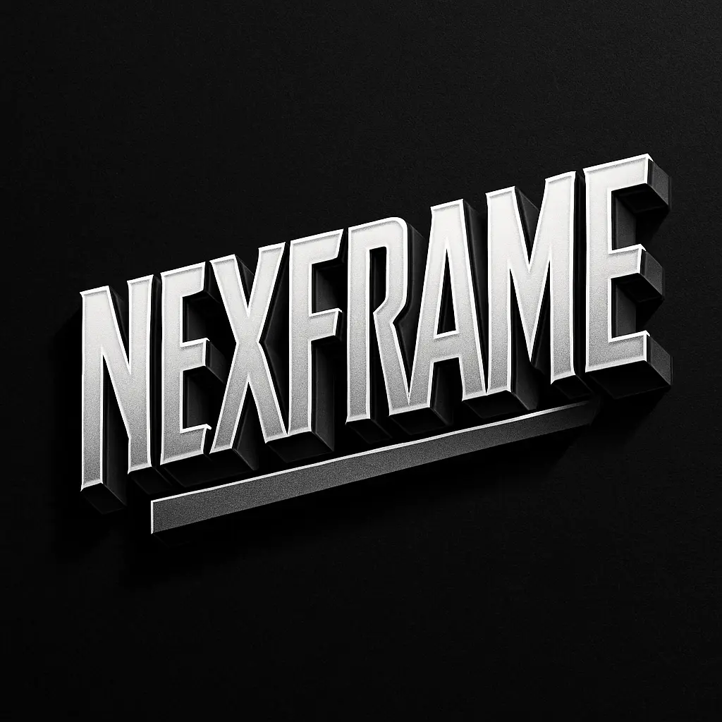 Bold 3D Typography Logo template in slate-gray tones