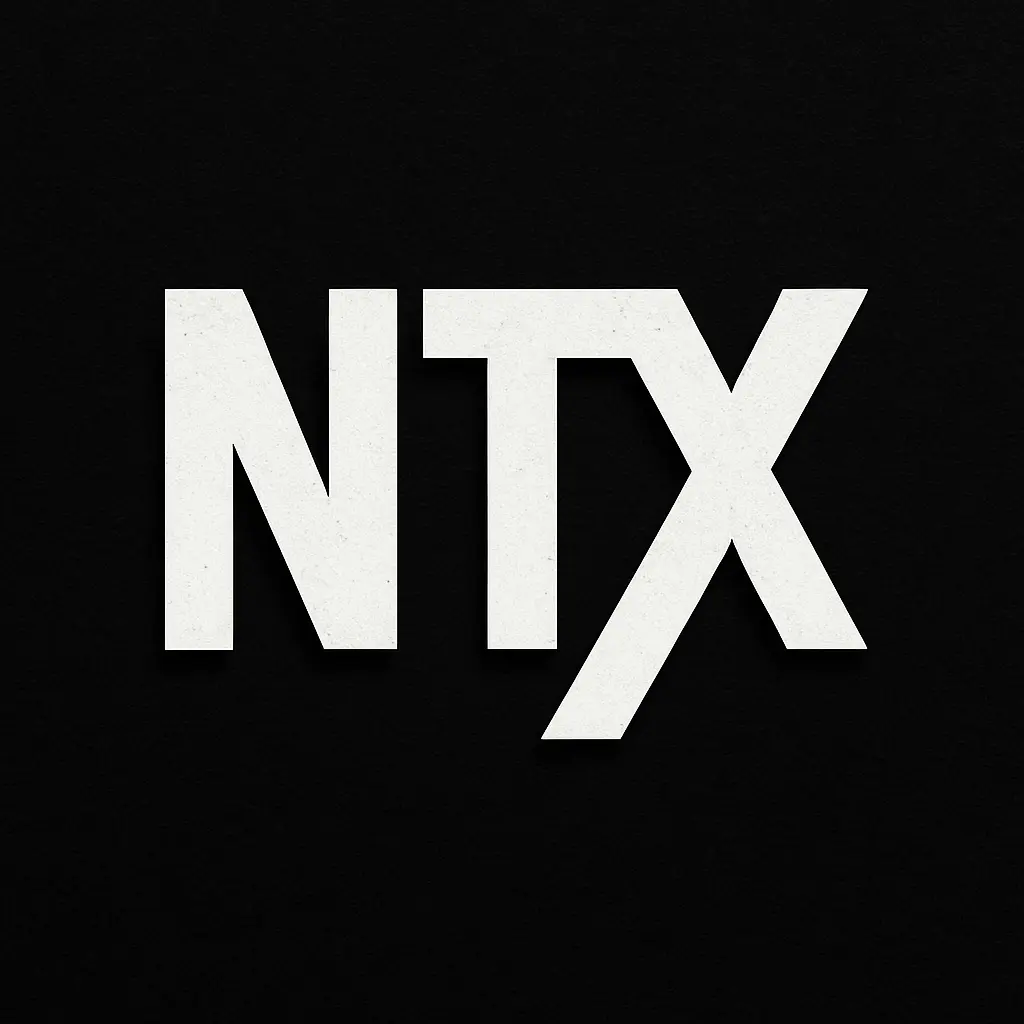 Bold geometric Typography Logo template with NTX initials