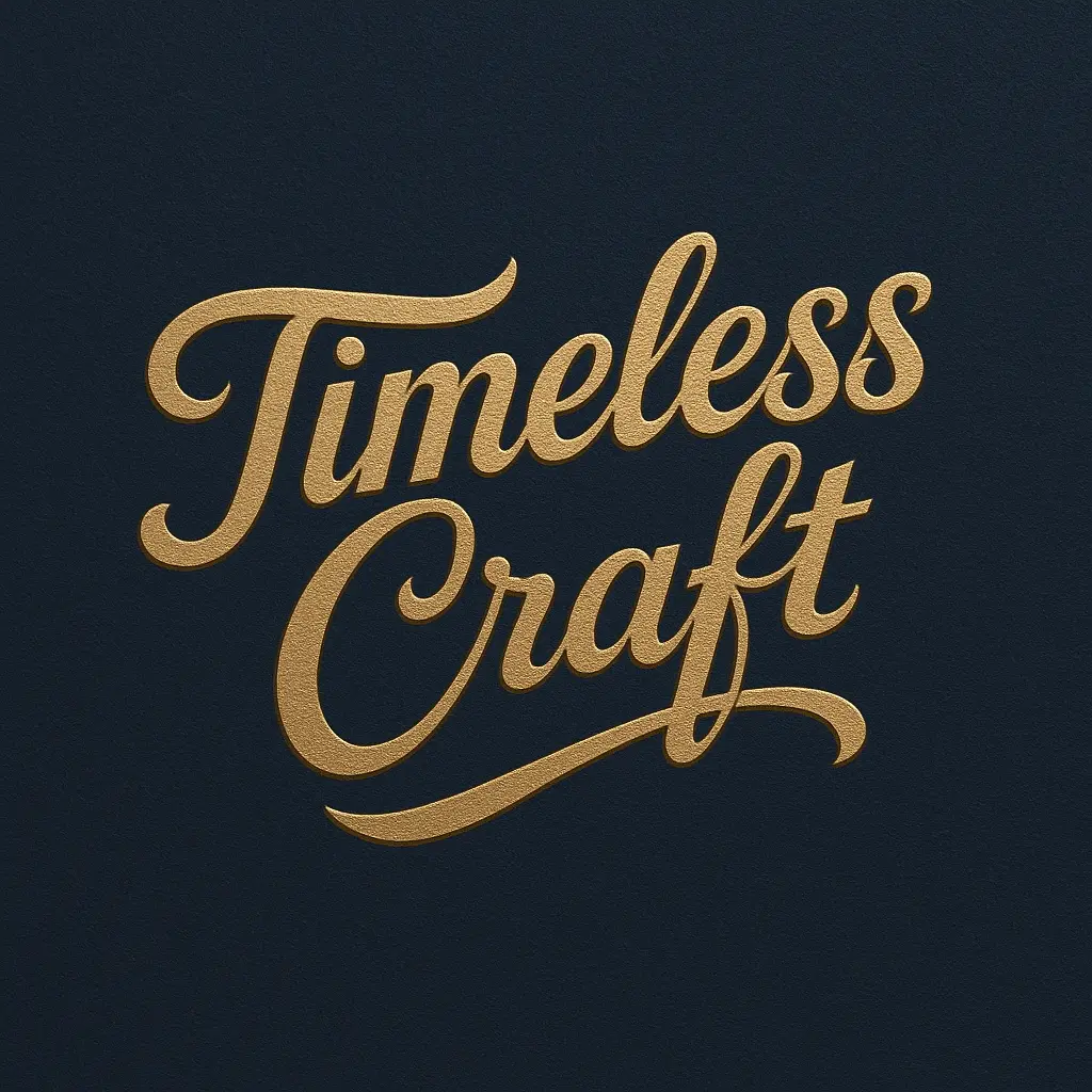 Typography Logo template with vintage script style and gold accents