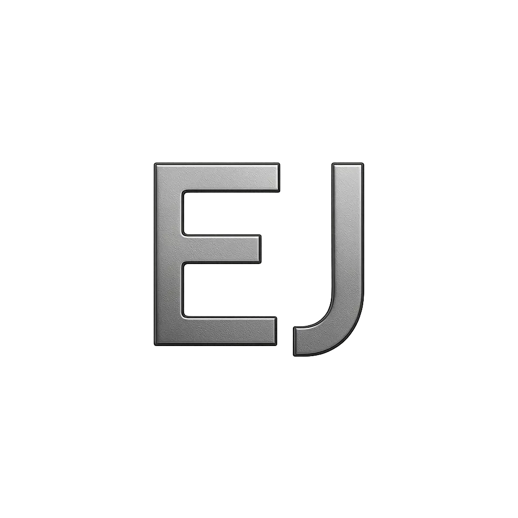 Typography Logo template with initials 'EJ' in clean sans-serif style