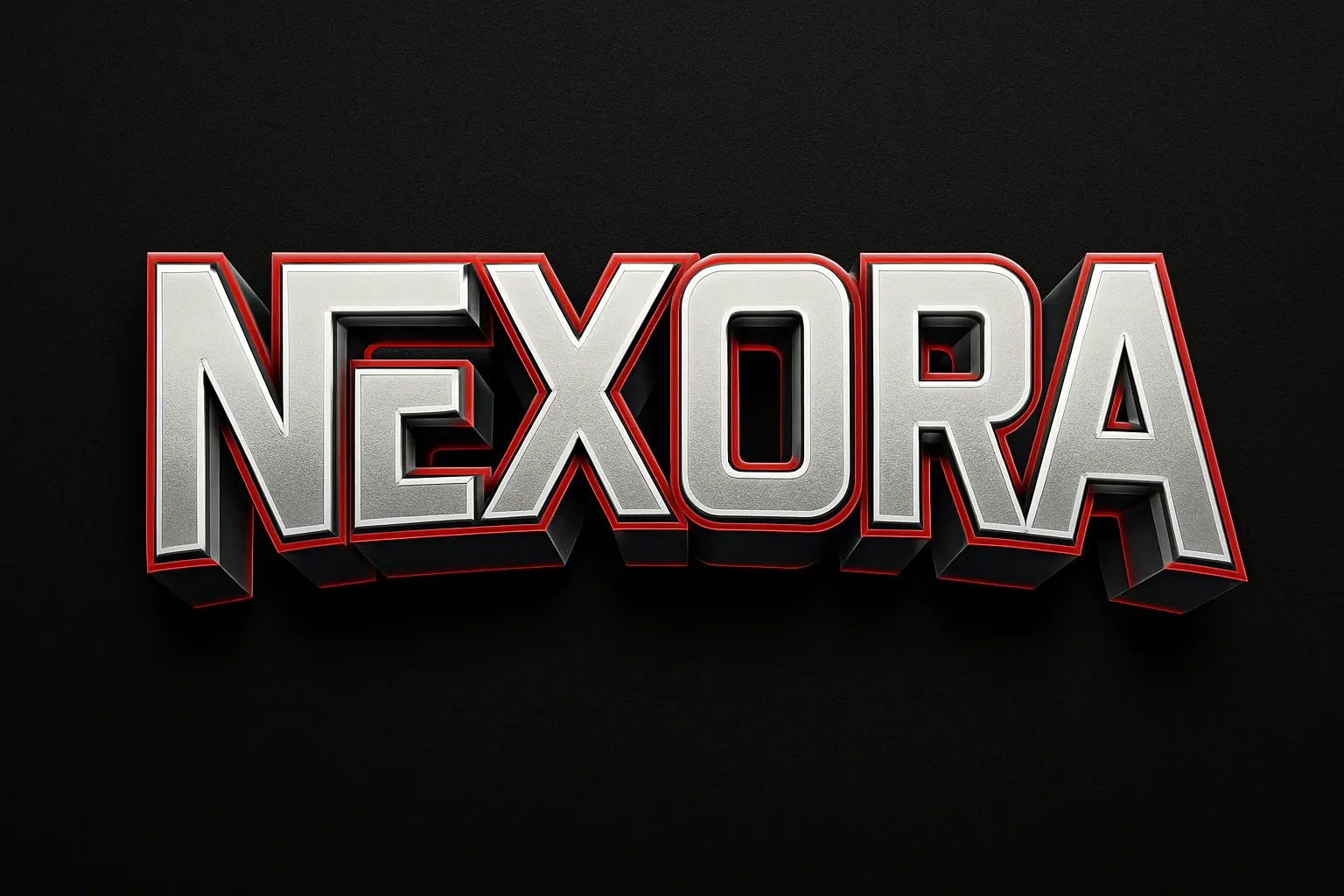 Bold geometric Typography Logo template with metallic sheen
