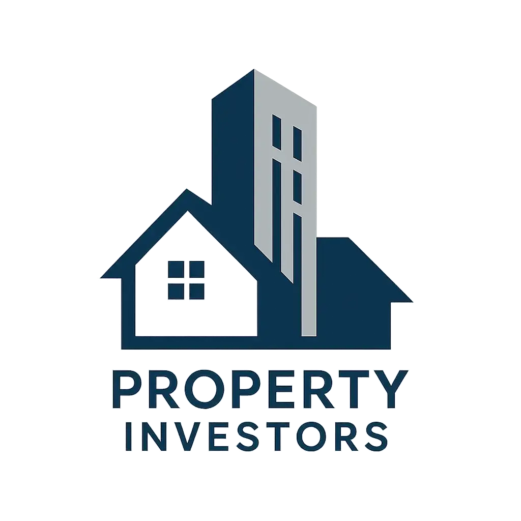 Real Estate Logo template with modern house and skyscraper design